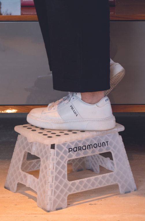 Banqueta Dobrável Antiderrapante Clear Transparente