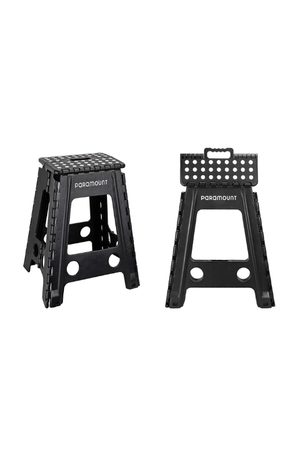 Banqueta Alta Dobrável Antiderrapante Preta