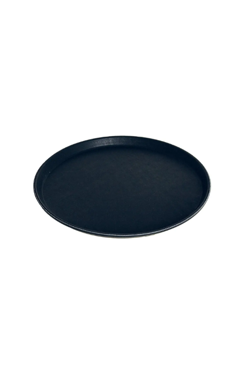 Bandeja para Servir Antiderrapante Redonda Preto