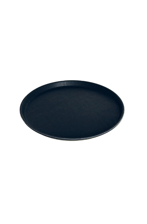 Bandeja para Servir Antiderrapante Redonda Preto