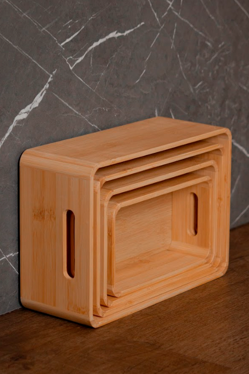 Caixa Organizadora de Bambu com Alça