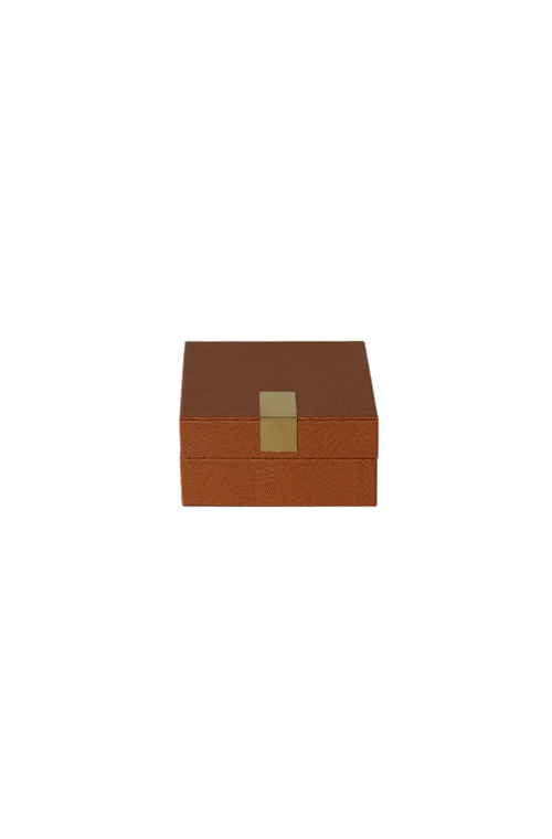 Caixa Decorativa Mocha Texturizada com Fecho Dourado
