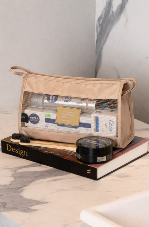 Necessaire Envelope para Viagem Creme