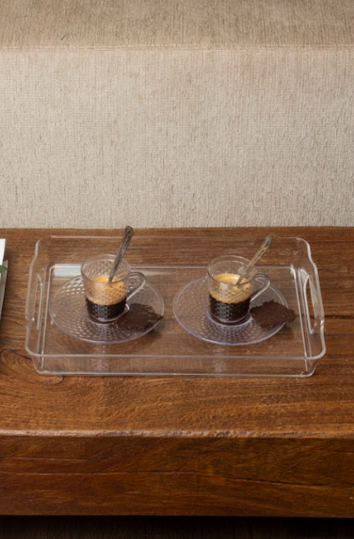 Bandeja com Alça Ária Cristal