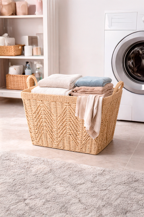 Cesto de Fibra Natural com Alça Nature