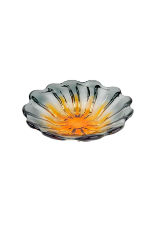 Centro de Mesa Decor Murano Âmbar com Cinza Quartzo