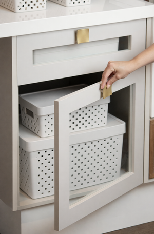 Cesto Organizador Branco Quadratta com Tampa 29cm