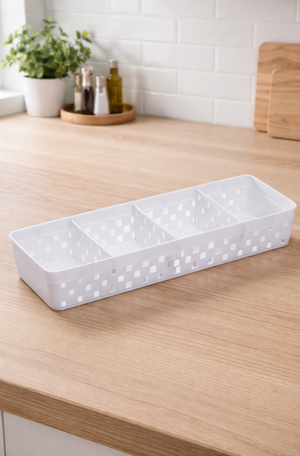 Cesto Organizador Longo Quadratta com Divisórias 33cm