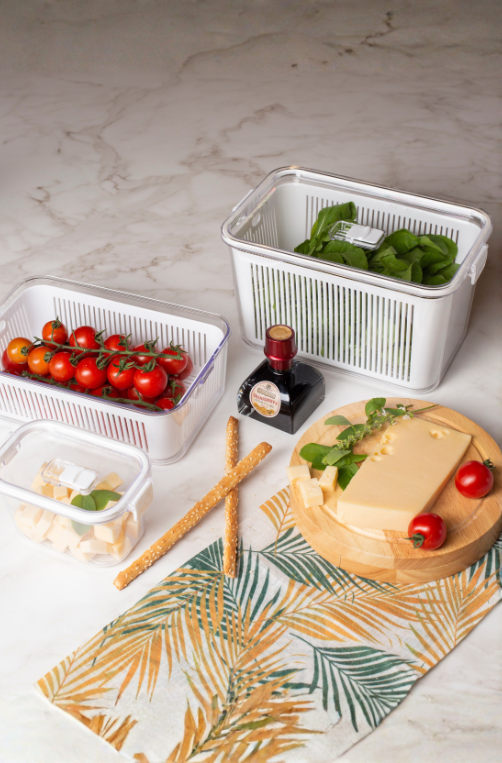 Pote slim multiuso com cesto de drenagem