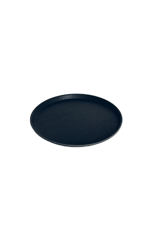 Bandeja para Servir Antiderrapante Redonda Preto 35cm