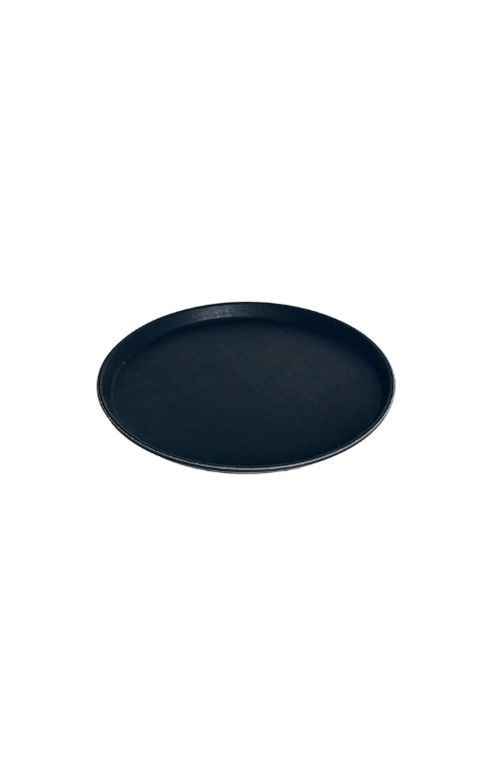Bandeja para Servir Antiderrapante Redonda Preto 35cm