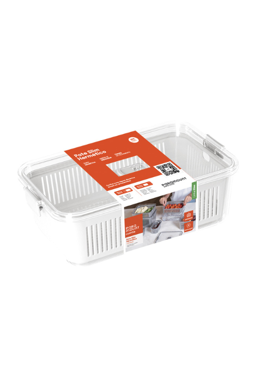 Pote slim multiuso com cesto de drenagem