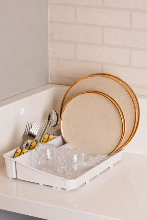 Escorredor de Pratos com Extensor Fly Branco