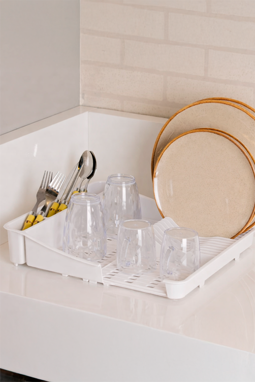 Escorredor de Pratos com Extensor Fly Branco