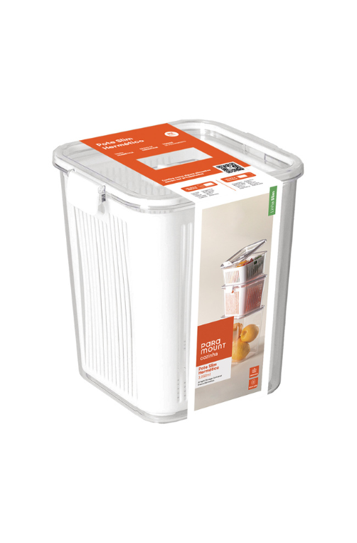 Pote slim multiuso com cesto de drenagem