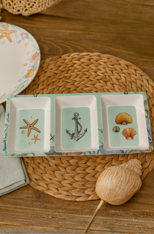 Petisqueira 3 em 1 Fundo do Mar em Melamina 33cm