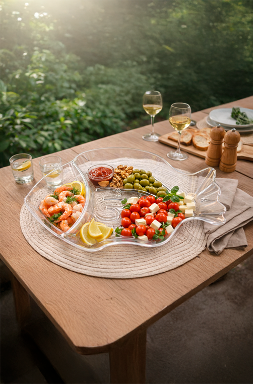 Petisqueira com Formato de Peixe Transparente em Acrilico