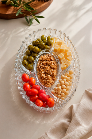 Petisqueira Oval em Vidro 980ml