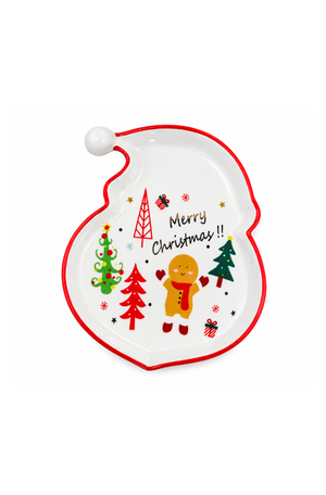 Petisqueira Natalina Merry Christmas em Cerâmica