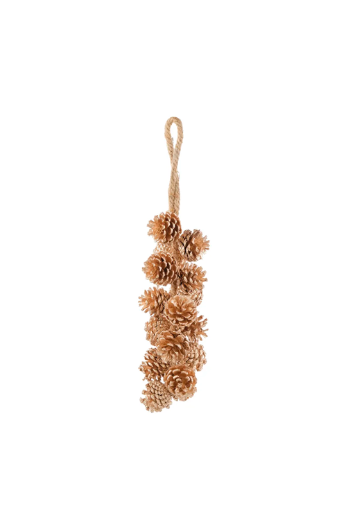 Enfeite de Pinha Natalina Champagne