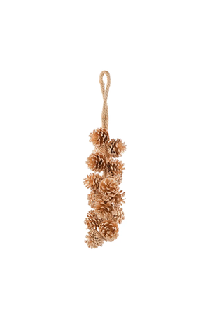 Enfeite de Pinha Natalina Champagne