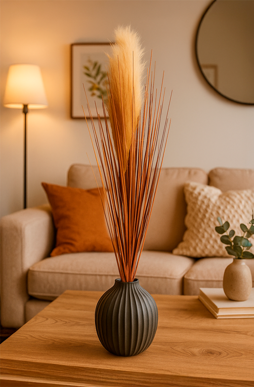 Capim Pluma Palha Crem Outono