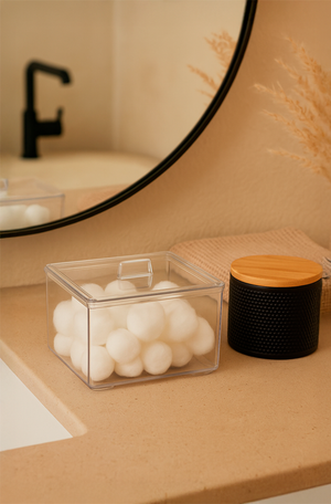 Porta algodão com tampa