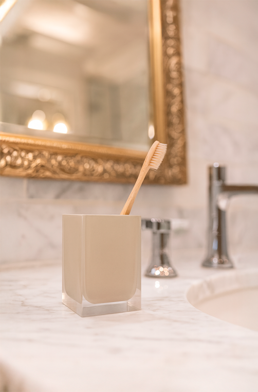 Porta Escova de Dentes Glacial Bege