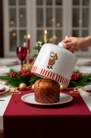 Porta Panetone Christmas Charm em Cerâmica