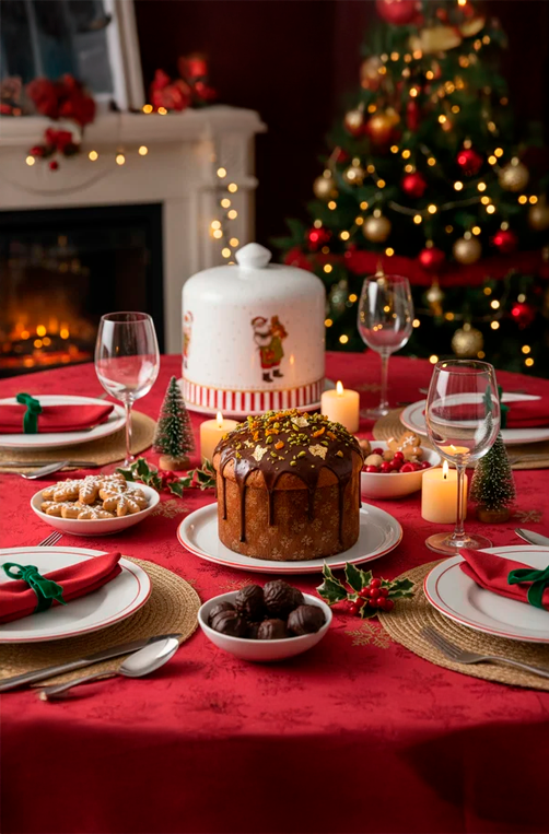 Porta Panetone Christmas Charm em Cerâmica