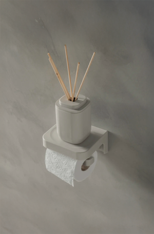 Porta Papel Higiênico de Parede Eleve Bege