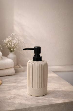 Porta Sabonete Liquido em Cimento Off White 180ml
