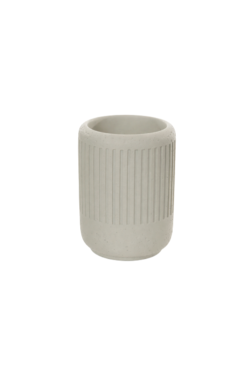 Porta Escova de Dentes em Cimento Off White