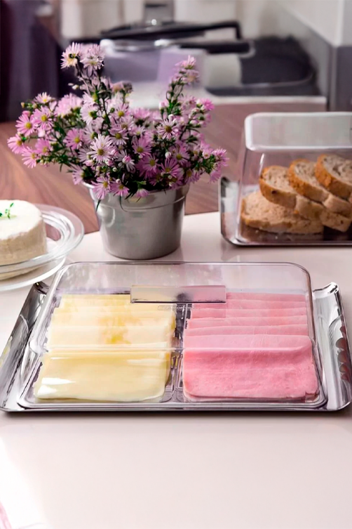 Conjunto para Frios Duplo Atina em Aço Inox