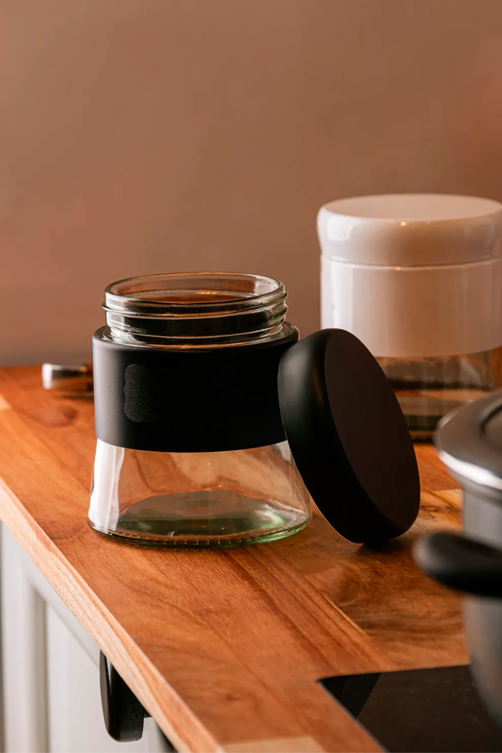 Porta Mantimento Versatile 400ml Preto Vidro