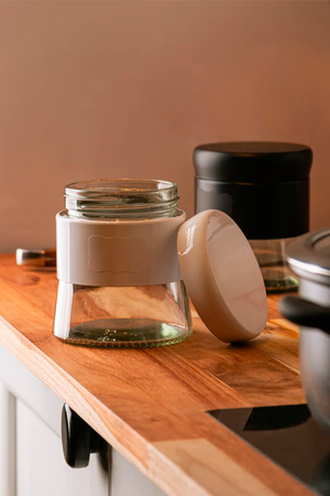 Porta Mantimento Versatile 400ml Branco Vidro