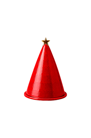 Porta Panetone de Árvore Vermelho em Cerâmica