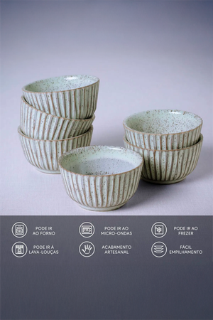 Ramequim Médio Linhas Pistache Ø9x5cm 170ml