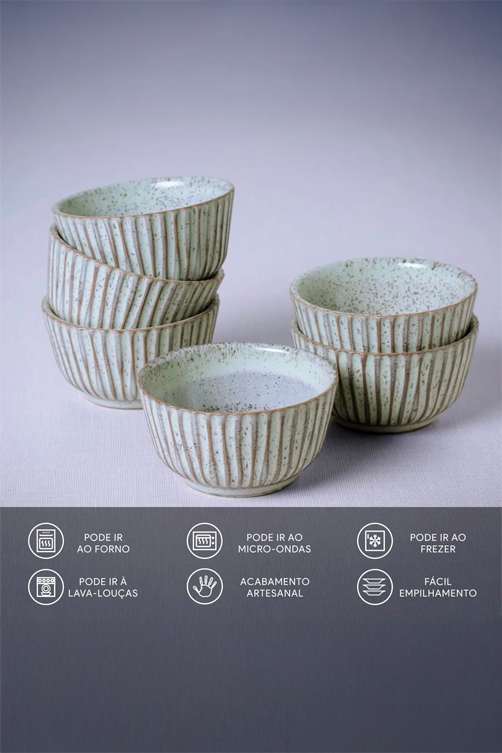 Ramequim Médio Linhas Pistache Ø9x5cm 170ml