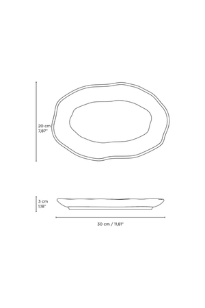 Travessa Oval Rasa Média Stoneware Bio Pistache