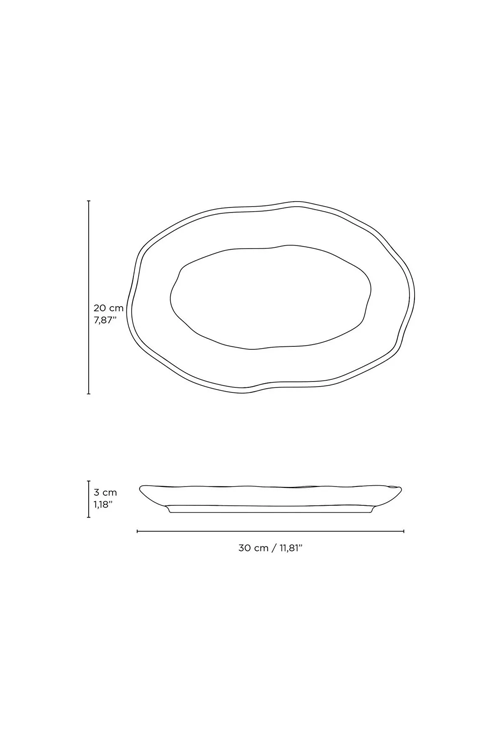 Travessa Oval Rasa Média Stoneware Bio Pistache