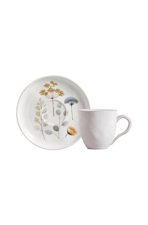 Xícara de Chá com Pires Stoneware Bio Bella 170 ml