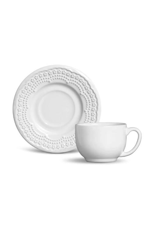 Xícara de Chá com Pires Madeleine Branco 161ml