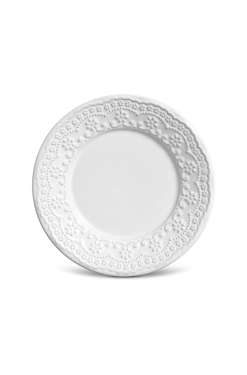 Prato de Sobremesa Madeleine Branco em Cerâmica