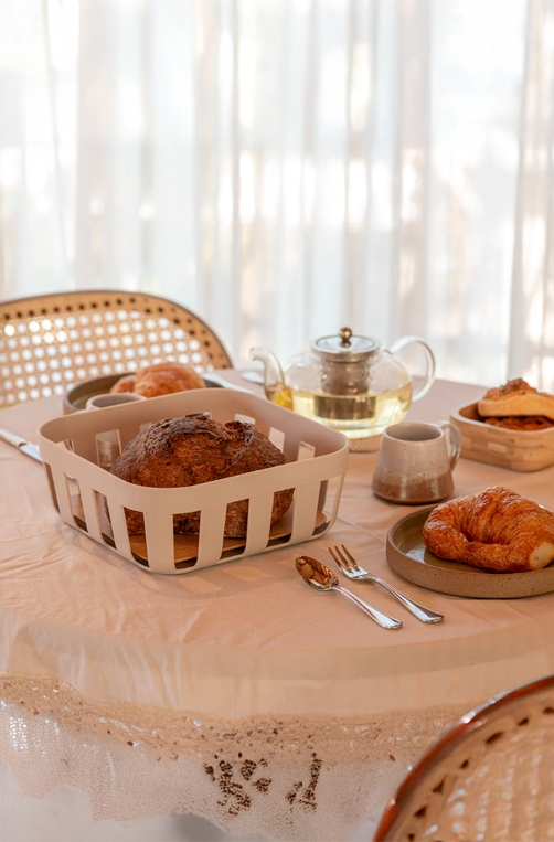Cesto de Pão Linha Lume Bege