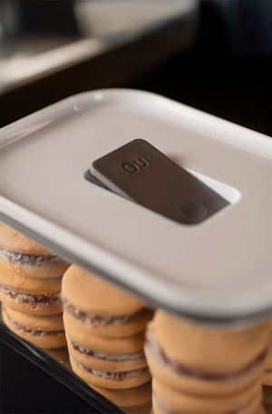 Pote Hermético Retangular Duo Lock Branco 650ml