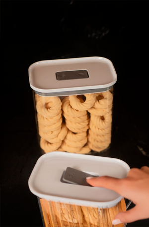 Pote Hermético Retangular Duo Lock Branco 1,5L