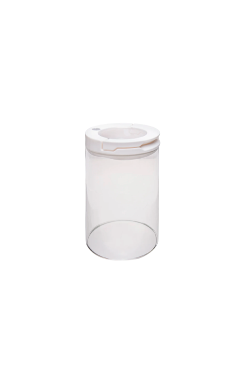 Pote com Tampa Plástica Bege Vidro Borossilicato Médio