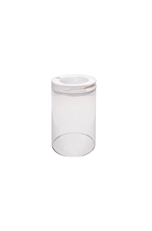 Pote com Tampa Plástica Bege Vidro Borossilicato Médio