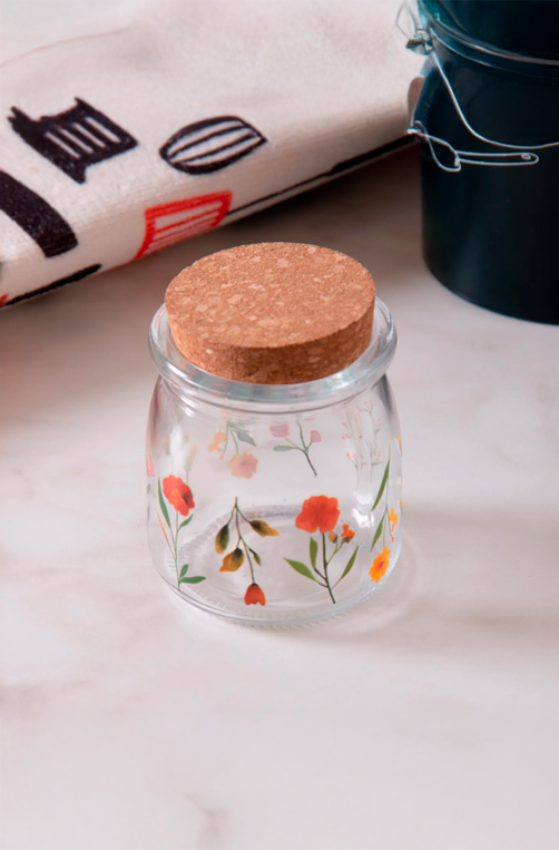 Pote Redondo com Tampa de Cortiça Encanto 200ml de Vidro